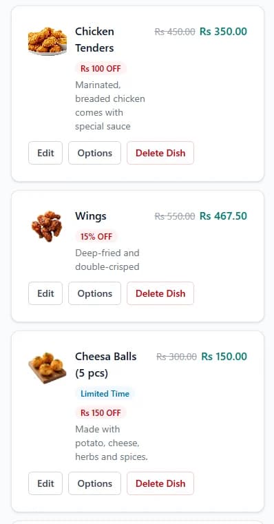 Qasid editable menu items on mobile