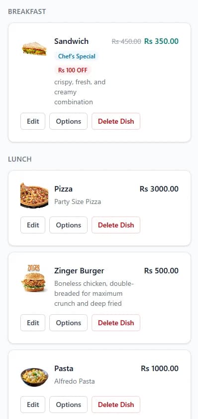 Qasid menu manager on mobile